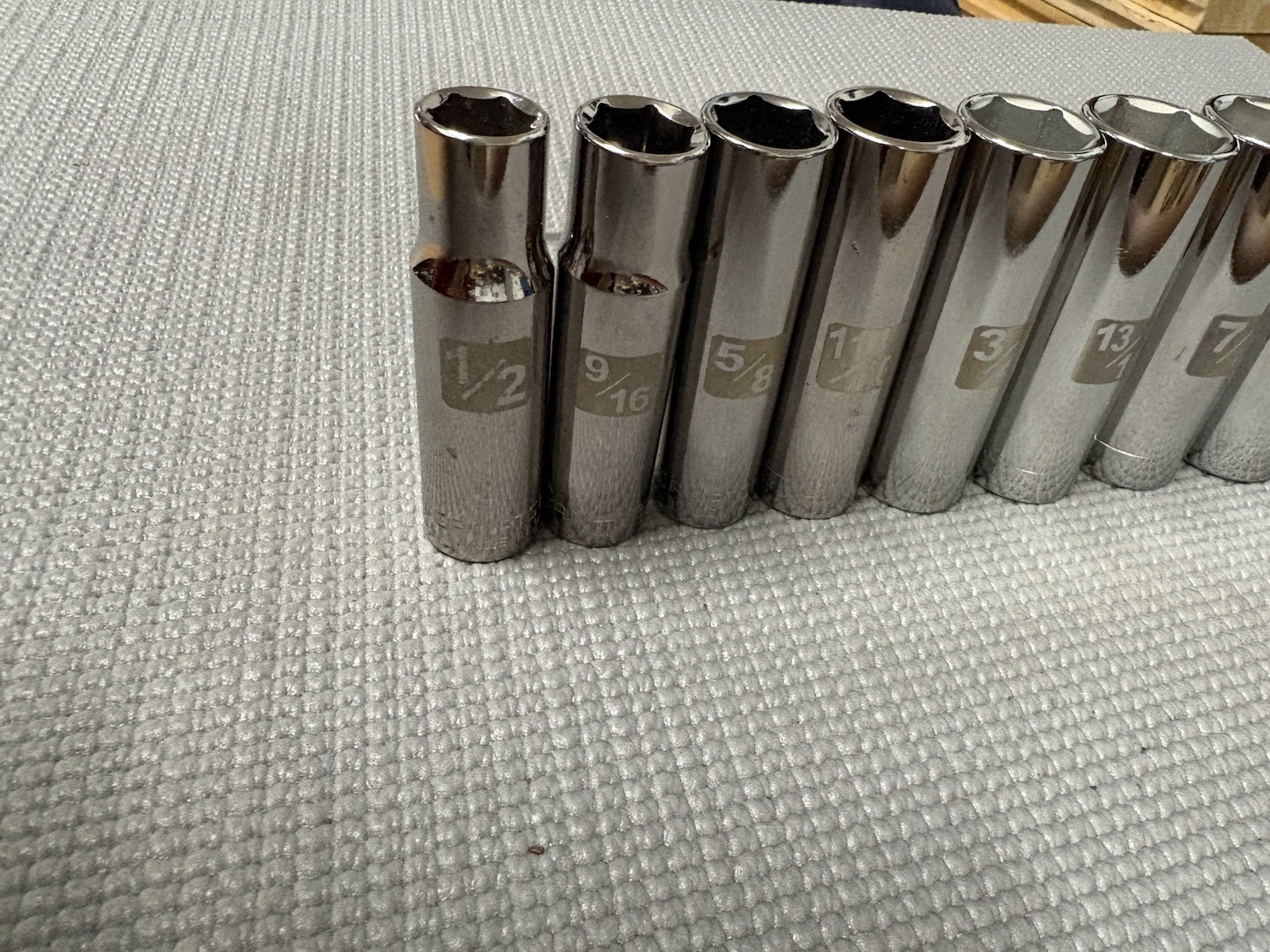 Sears Craftsman USA 11pc 1/2” Drive SAE Easy Read Sockets 1/2 – 1-1/8” Dual Mark