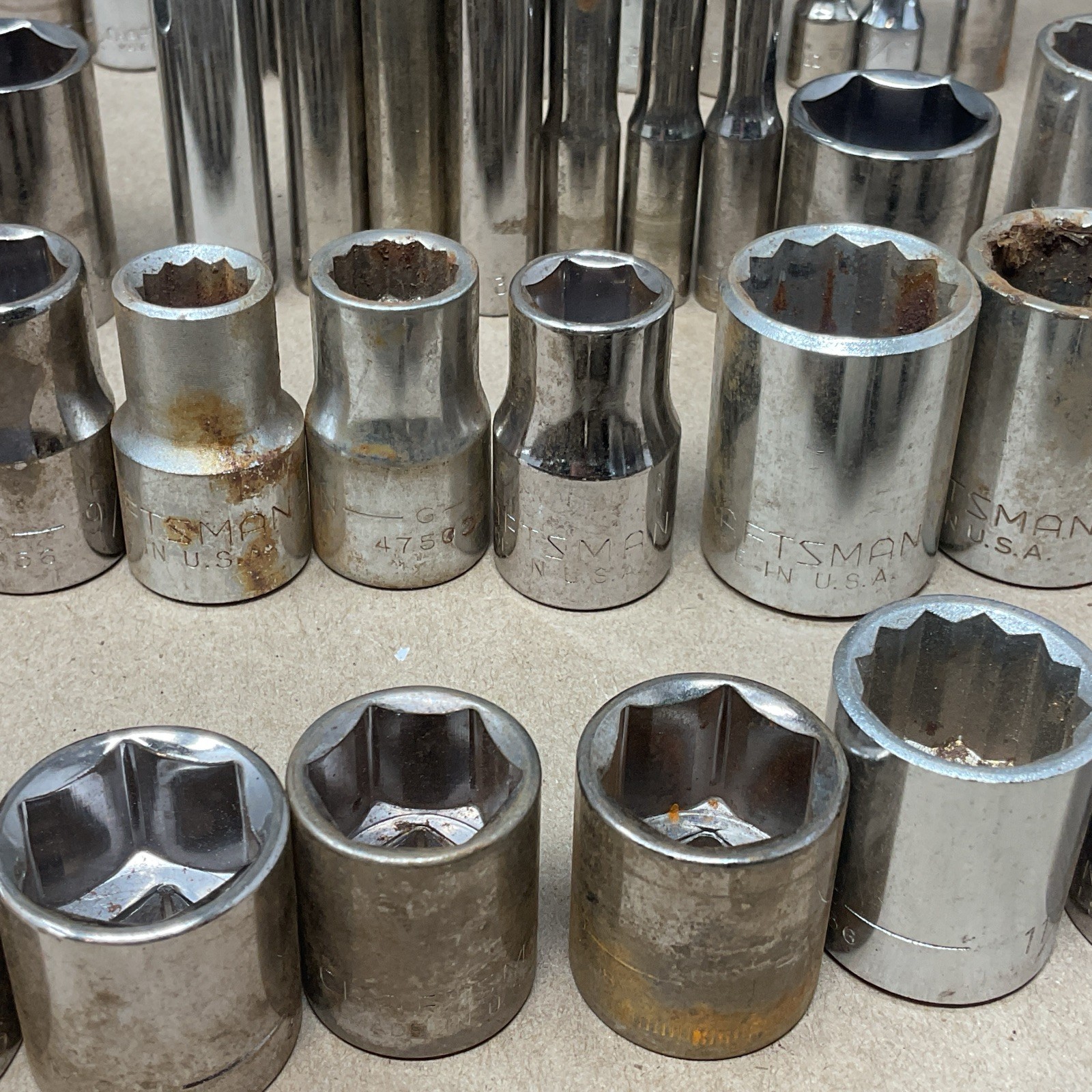 Mixed Lot 97 Vintage Craftsman Sockets SAE 1/2 3/8 1/4 inch drive