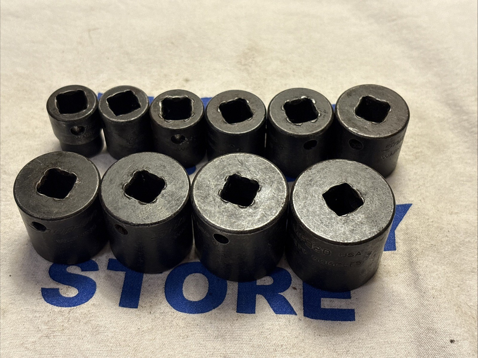 Snap-on Tools USA 3/8″ Drive 6pt 10pc SAE Shallow Impact Socket Set 212IMFYA