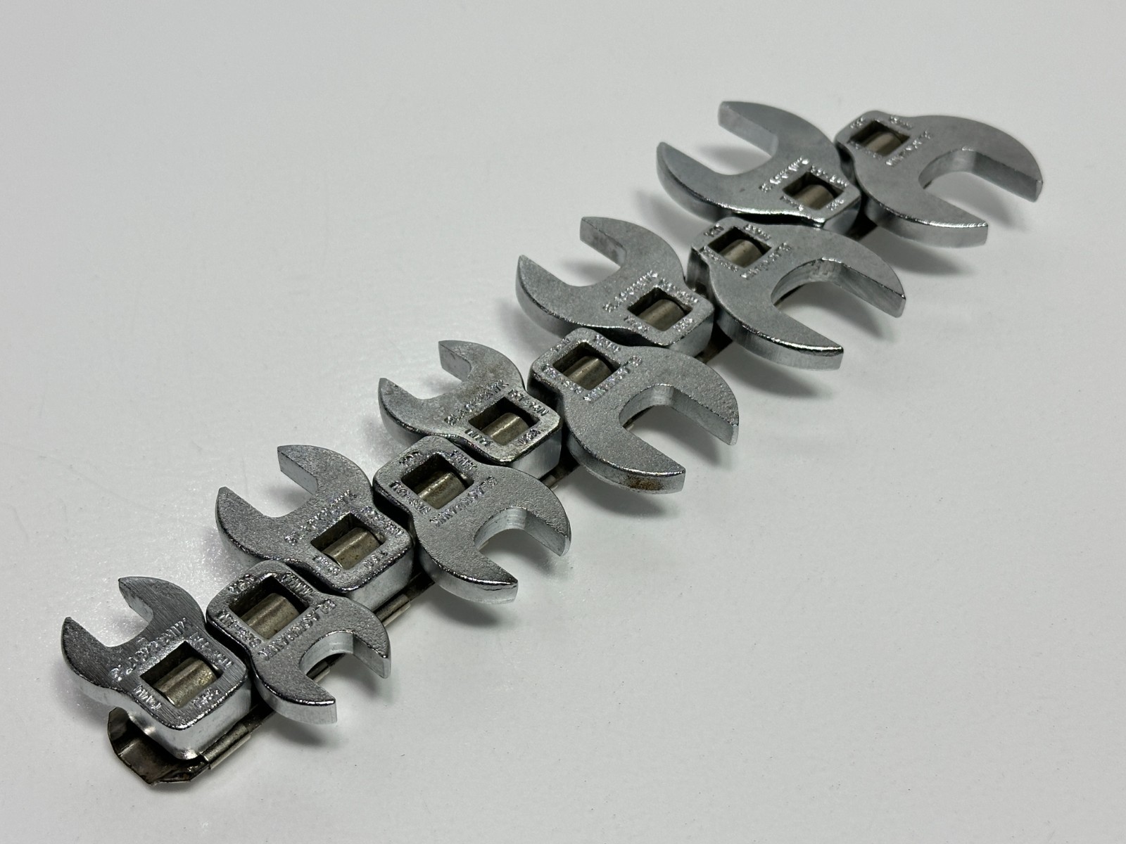 NOS Blackhawk USA PROTO 10pc Metric 10mm-19mm Open-End Crowfoot Set, 3/8″ Drive