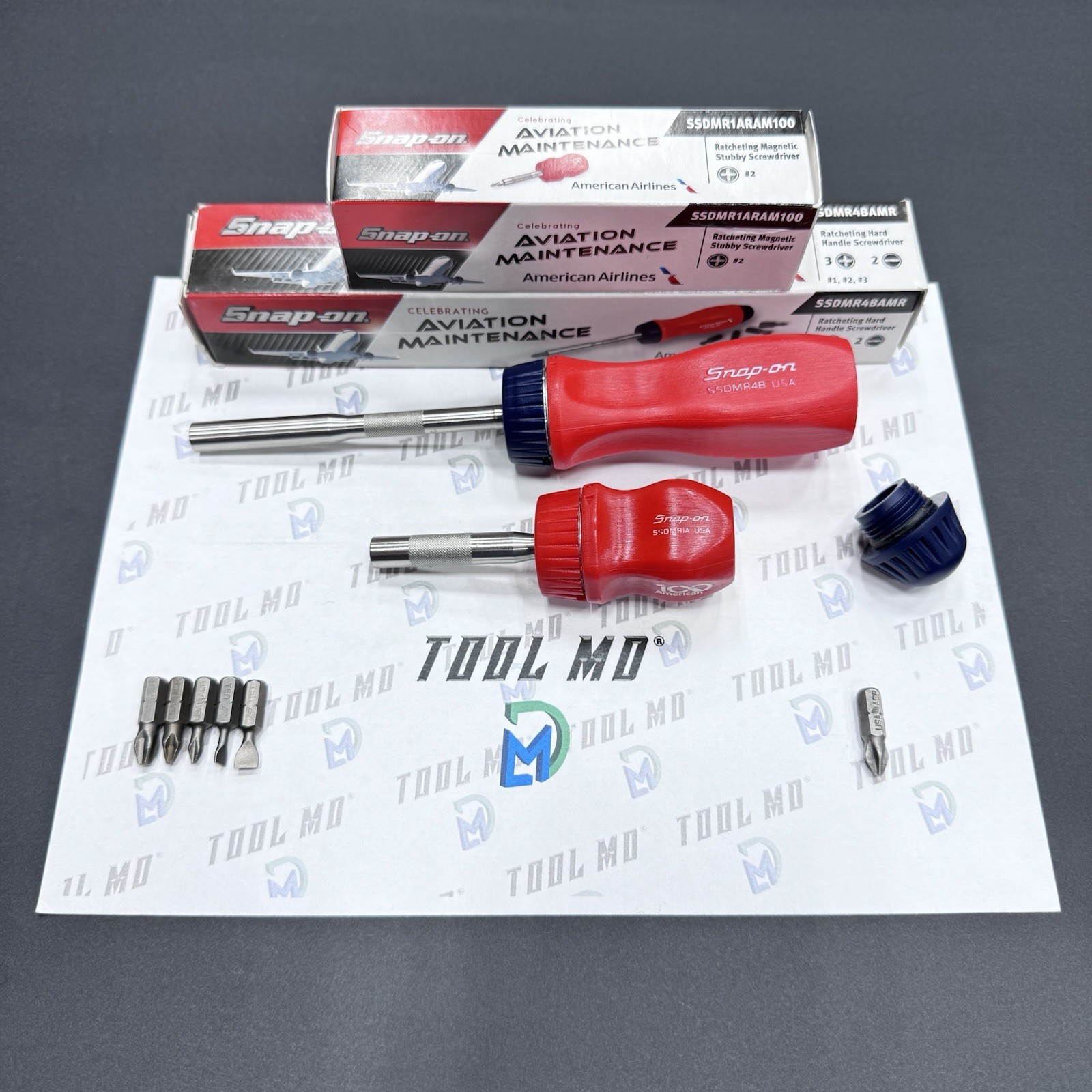 Snap-on Tools Aviation Maintenance Ratcheting Screwdriver Set SSDMR4BAMR