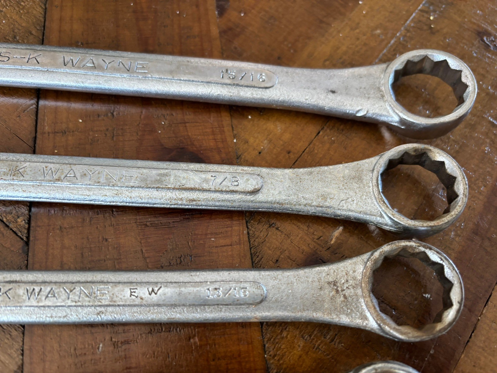 Vtg S-K Wayne Tools 8 Piece USA Combination Wrench Set C12 -C30 SK & SK Tools
