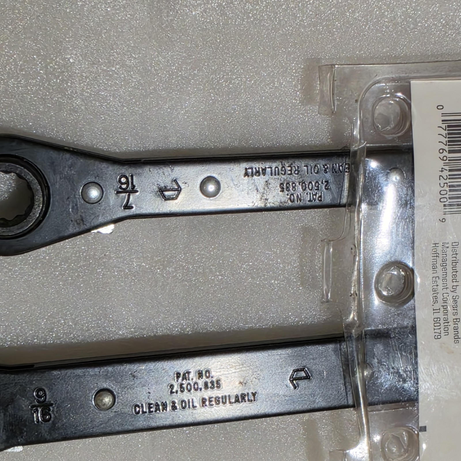 Craftsman USA 4 In One Wrench Set. #42501. 12 Pt, 2 Wrenches 8 SAE Sizes. NOS. A