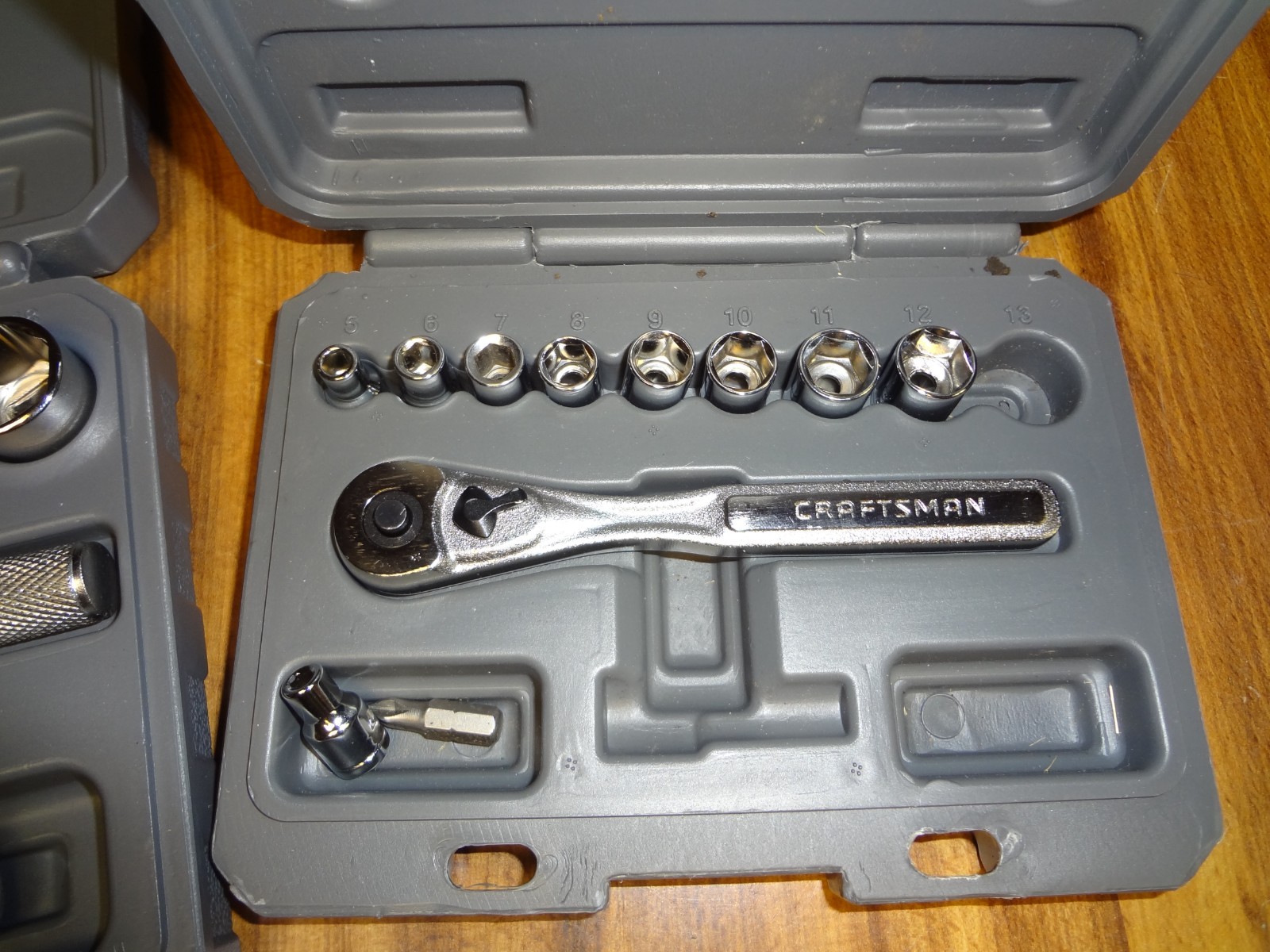 3 Sets 2 Craftsman 1 unbranded. 34554 34861 1/4″ + 3/8″ Sockets+ Retching Driver