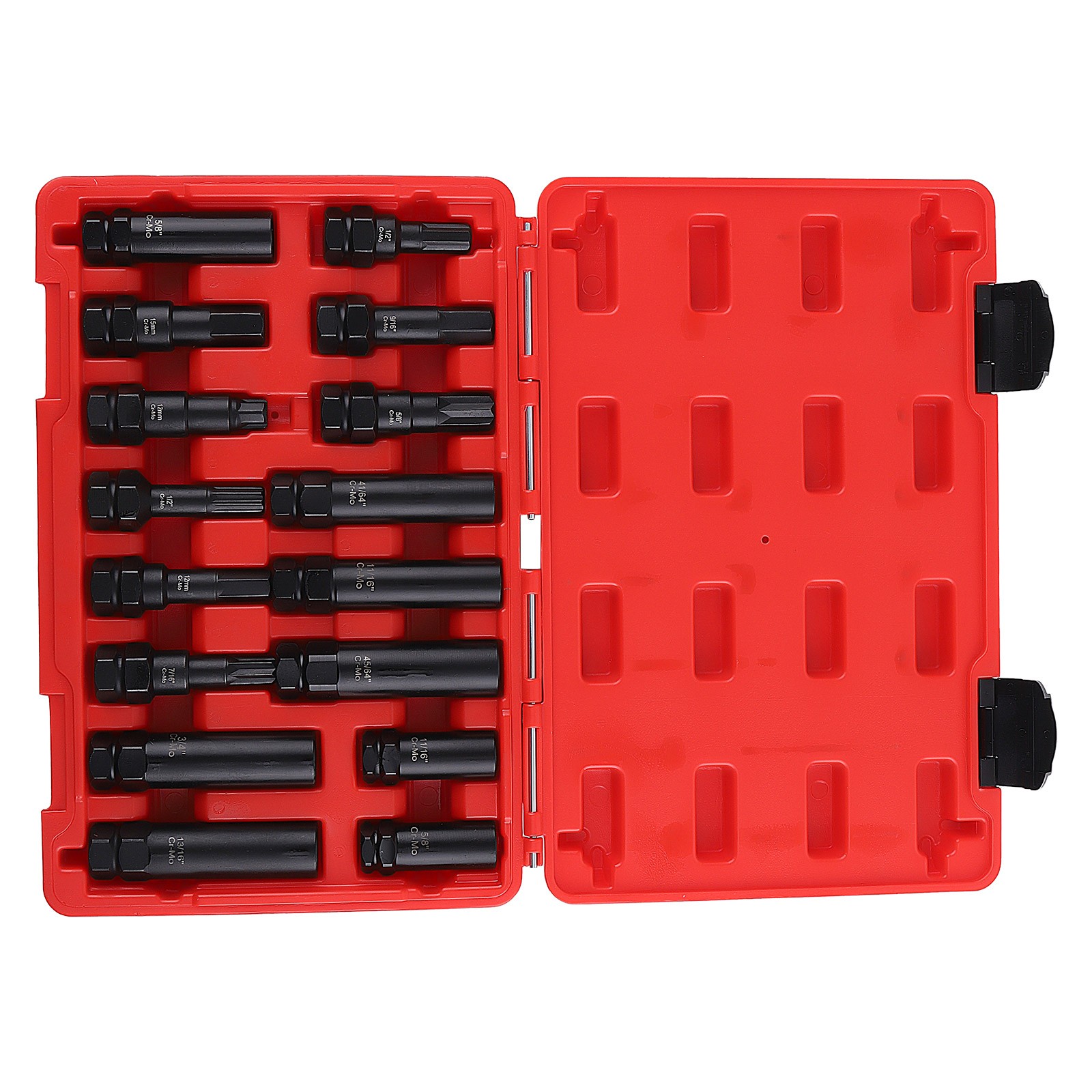 16x Master Wheel Locking Lug Key Set, Wheel Lock Removal SKT Tool Kit