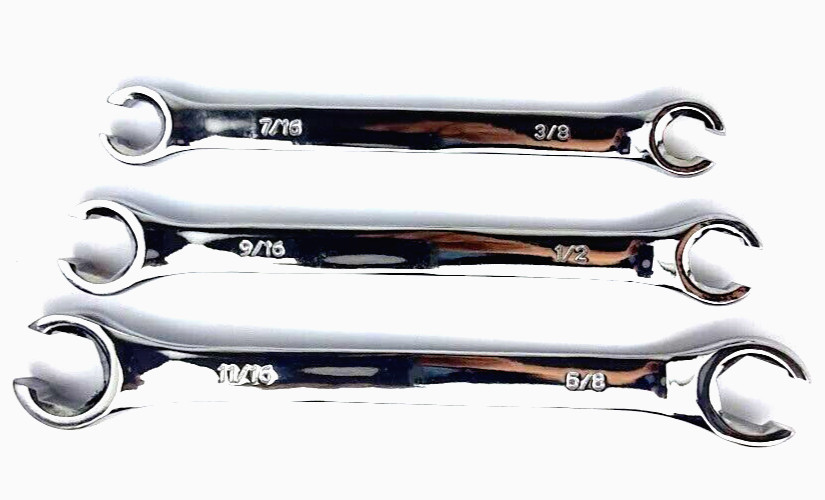 New 3 pc SAE Line/Flare Nut Wrench Set 3/8″x 7/16″, 1/2″x 9/16″, 5/8″x 11/16″