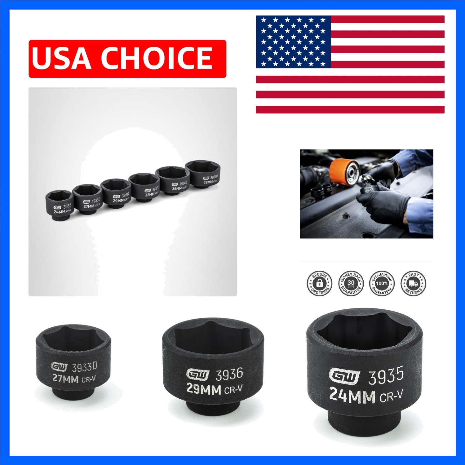 6 Pc. Oil Canister Socket Set Service Kit, 41890