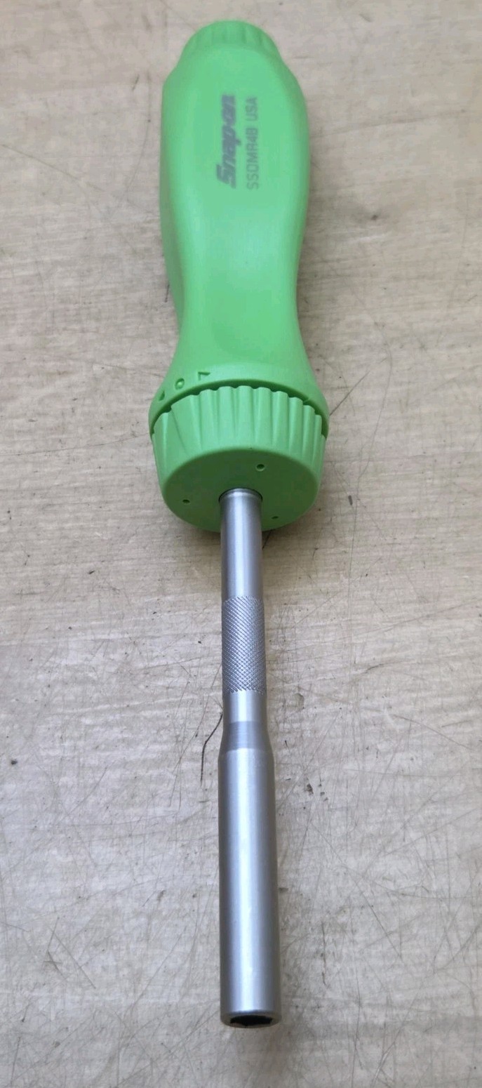New Snap On SSDMR4BG – Green Magnetic Ratcheting Standard Screwdriver W/ 5 Bits
