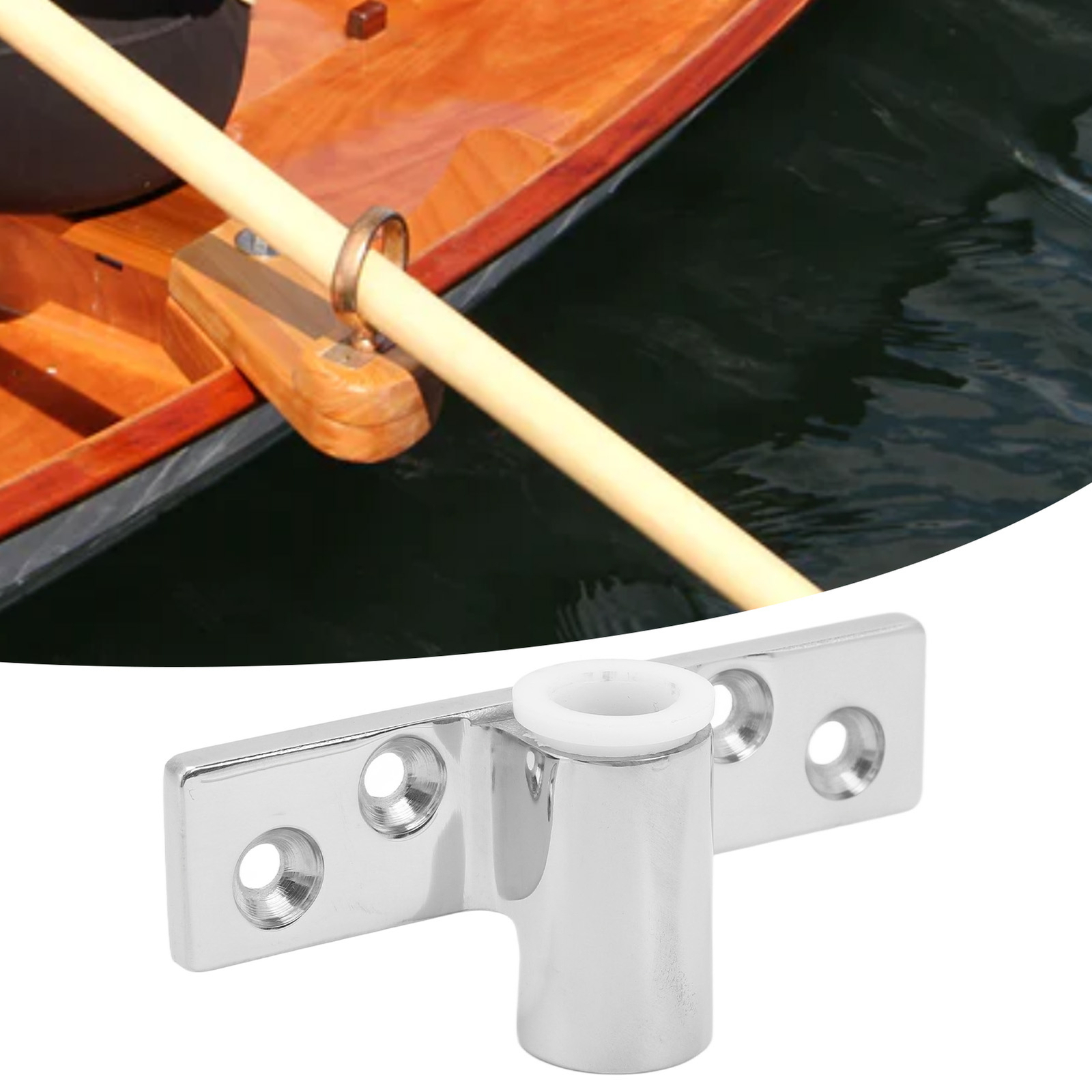 * 1/2in Stainless Steel Oarlock Socket Mirror Polish Finish Side Mount Rowlock