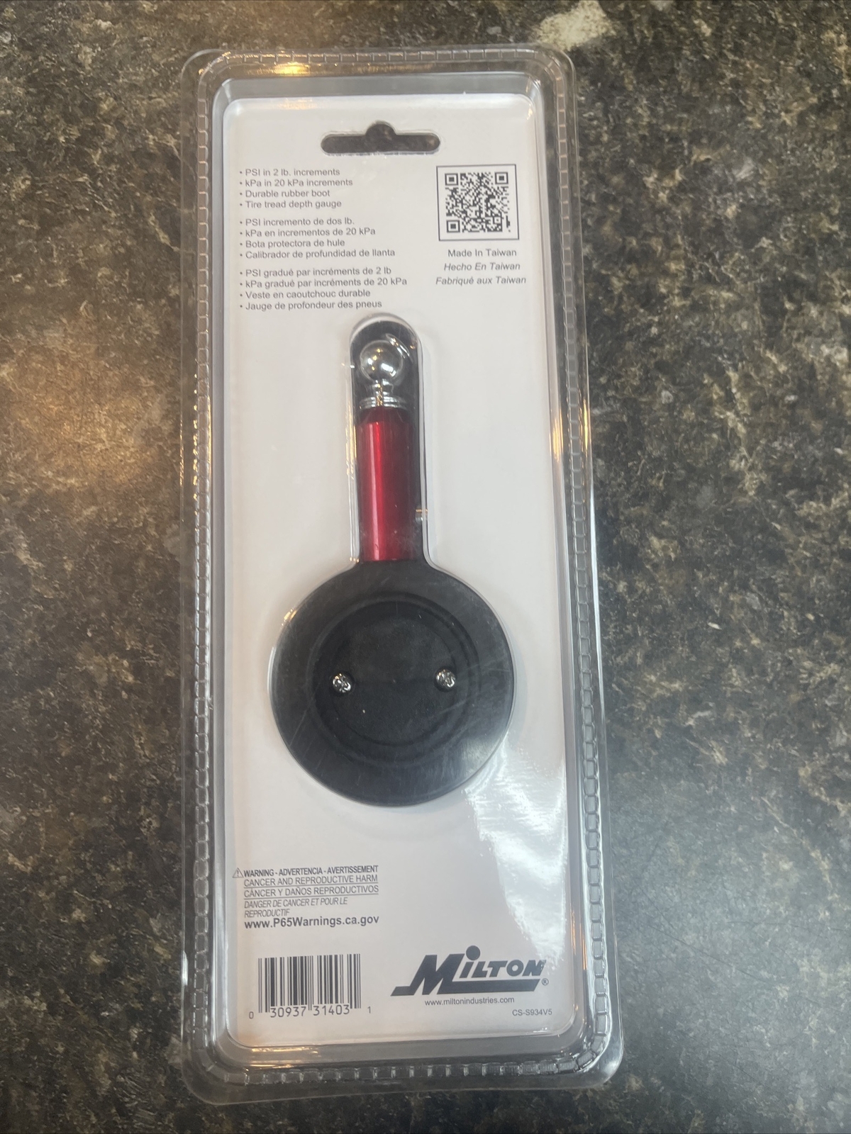 Milton S-934 Dial Tire Gauge, 0-120 PSI – 2 lb increments New Sealed