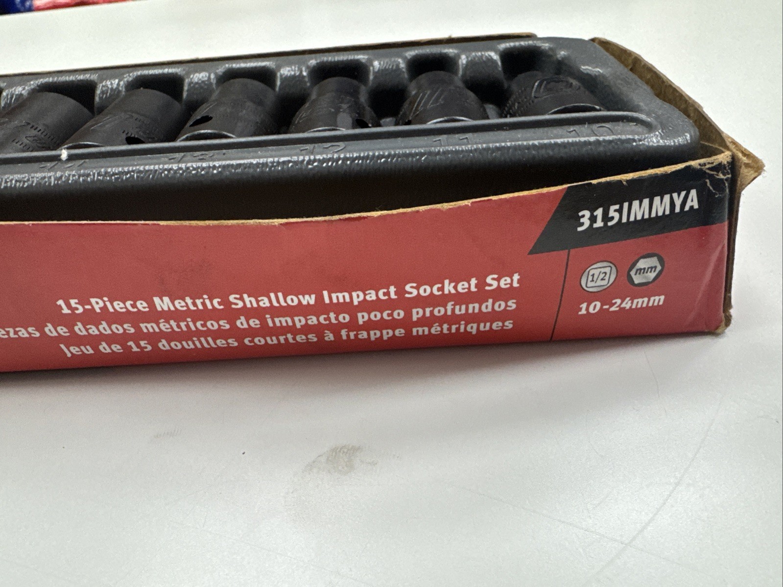 Snap-on 315IMMYA 1/2” Drive 15pc Metric Shallow Impact Socket Set 10-24mm Sealed
