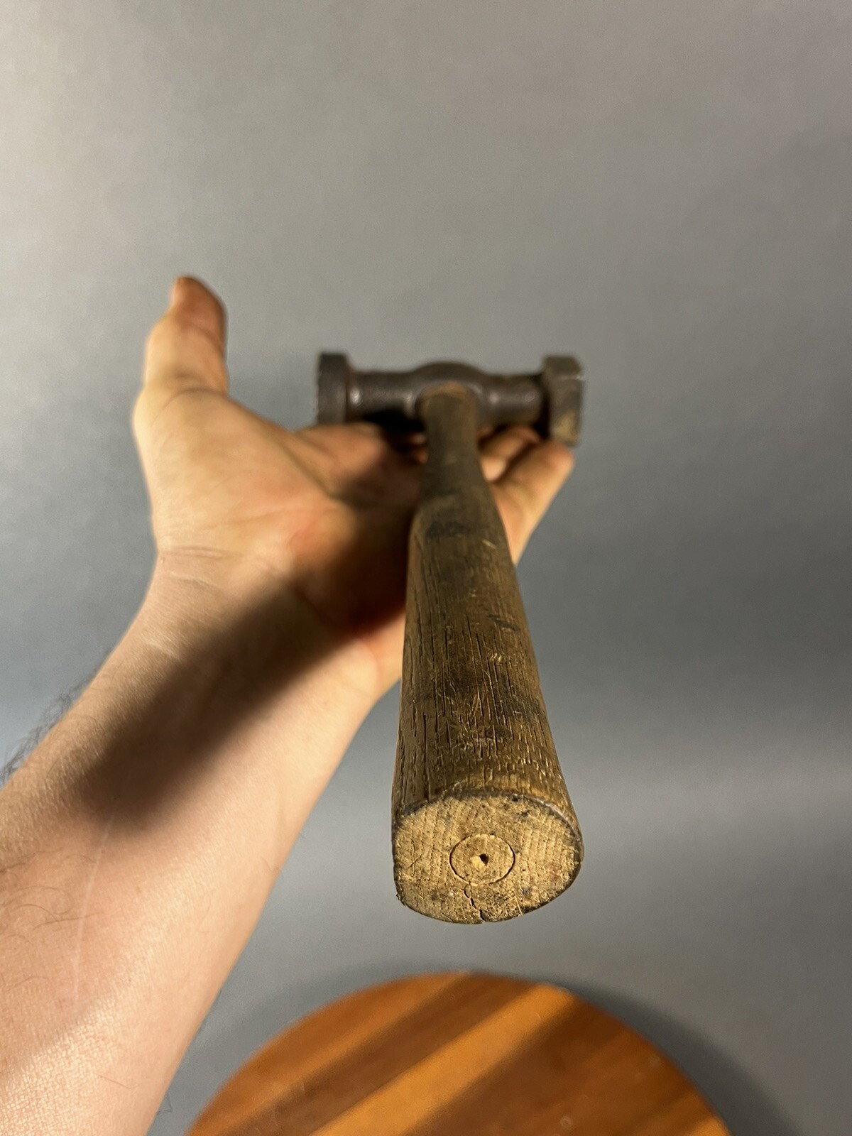 Vintage ABC Round Square Auto Body Metal Working Hammer 1 lb. w/ handle