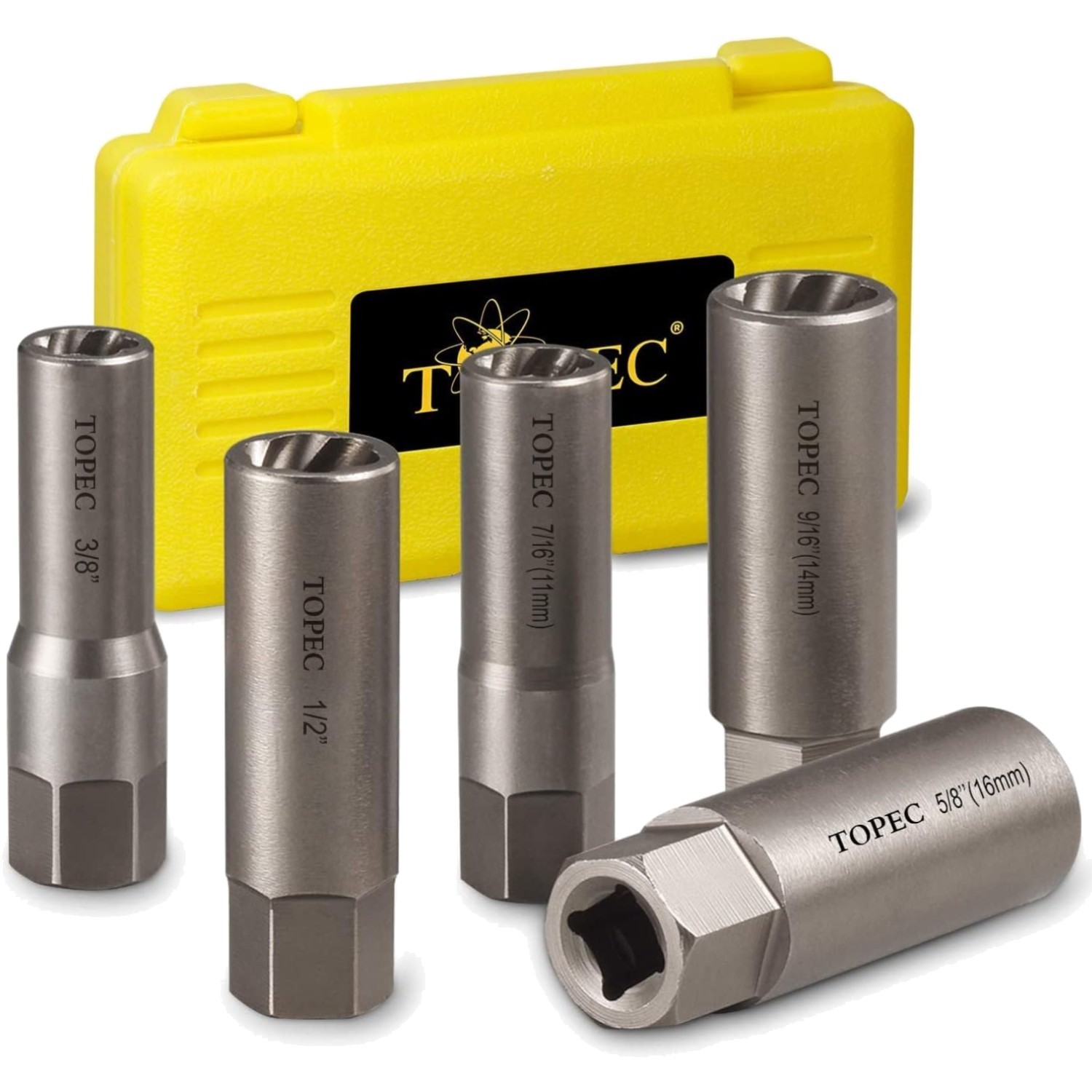 Piece Deep Extractor Set, Spiral Type, Easy-Out Tool for Bolts