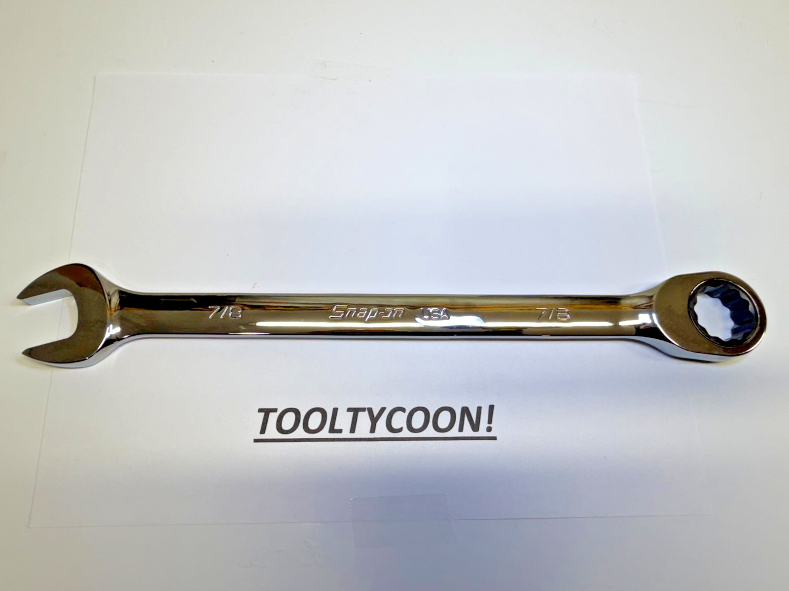 Snap-on Tools USA NEW 7/8″ SAE 0° Non-Reversing Ratcheting Combo Wrench OXR28A