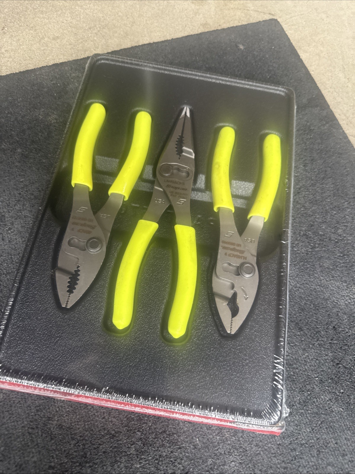 ForSNAP ON TOOLS USA HI-VIZ 3pc Soft Grip Slip Joint Pliers Lot Set PL346ACF HV