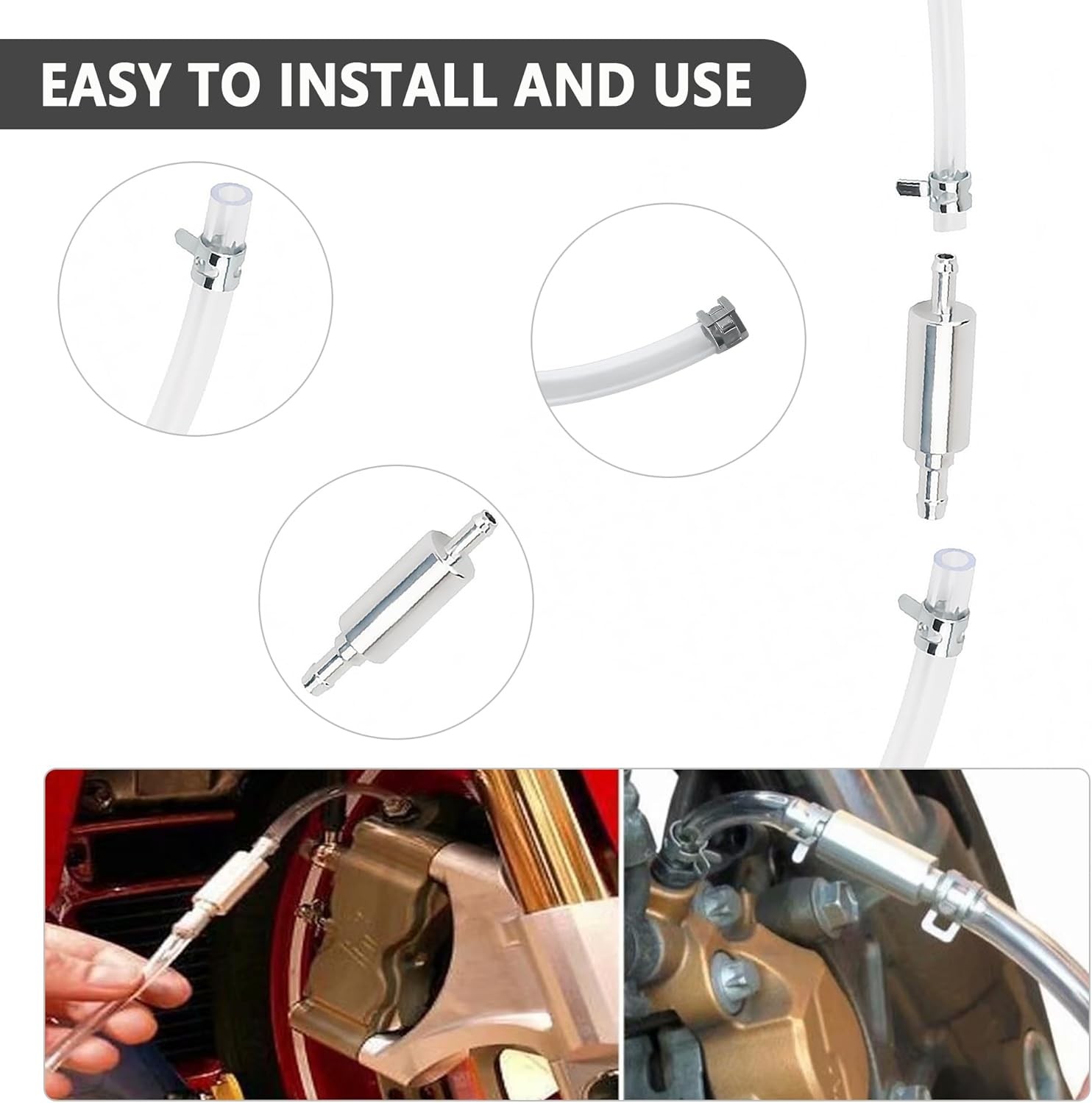 Motorcycle Car Clutch Brake Bleeder Hose One Way Valve Tube Bleeding Tool Set US