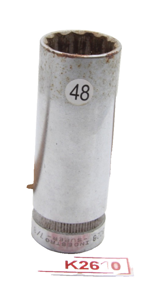 Indestro 3028 Super7/8″ 1/2″ Drive 12 Point SAE Chrome Deep Socket Socket USA