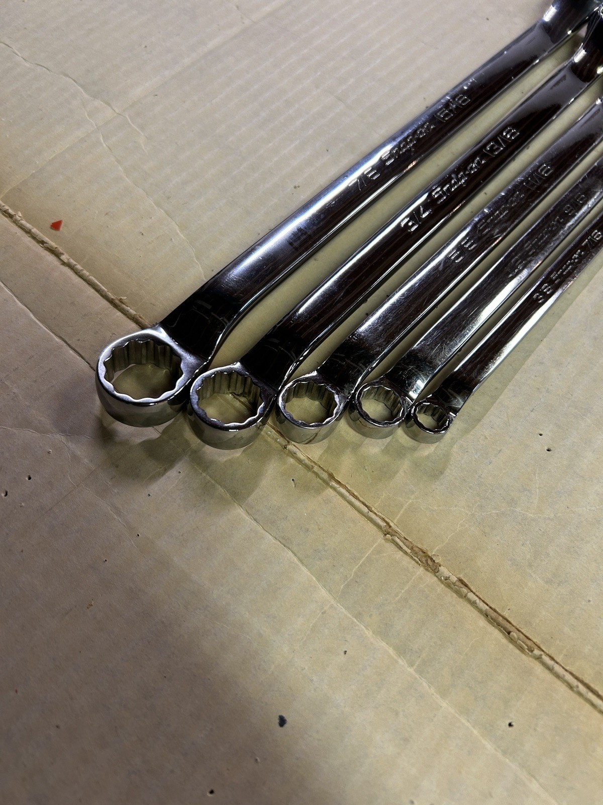 Snap On 5pc 12-Point SAE Box End 10 degree offset wrench set