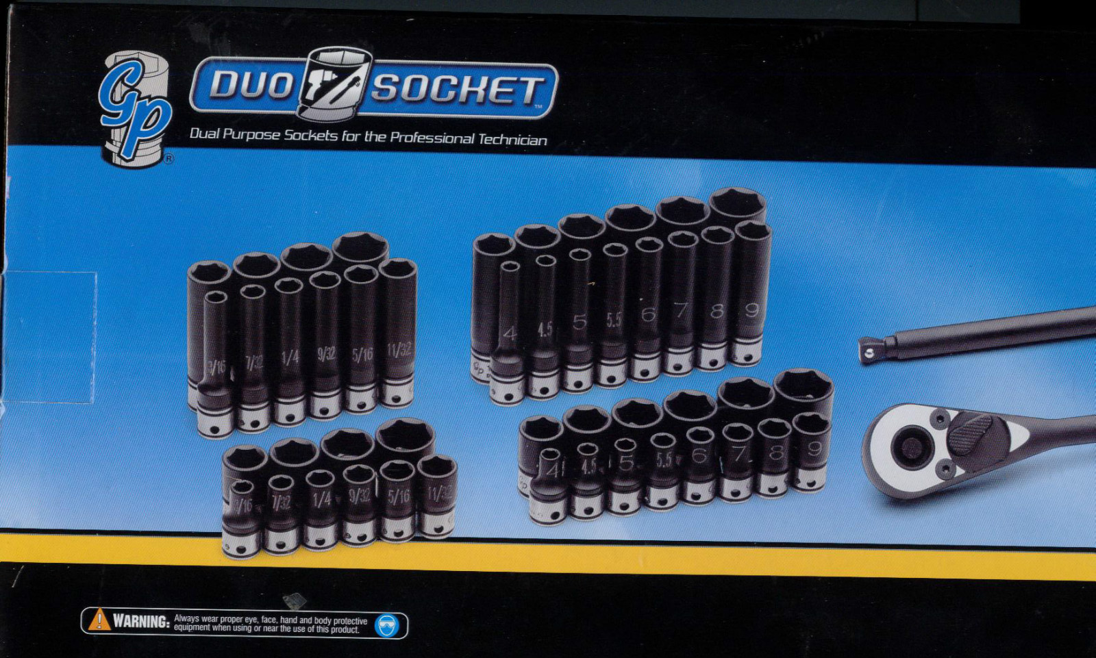 Grey Pneumatic 89653CRD 1/4» Dr 53Pcs Standard Deep SAE Metric DURO Socket