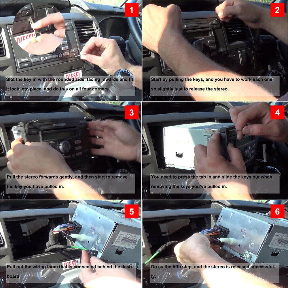 4PCS Car Radio Stereo Removal Release Tool Keys Set For Ford Audi Benz VW BMW