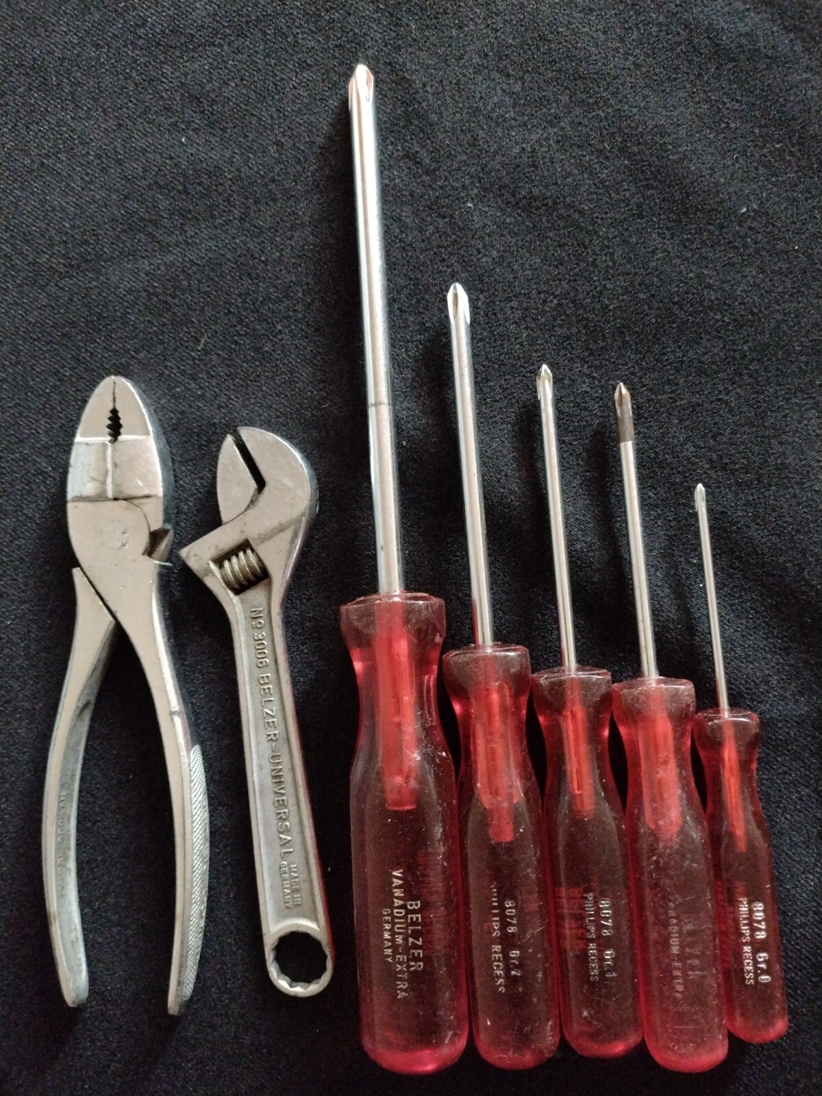 BELZER 8078(GR.3, GR.2, GR.1, GR.0) PHILLIPS SCREWDRIVERS & WRENCH 6″ & Pliers