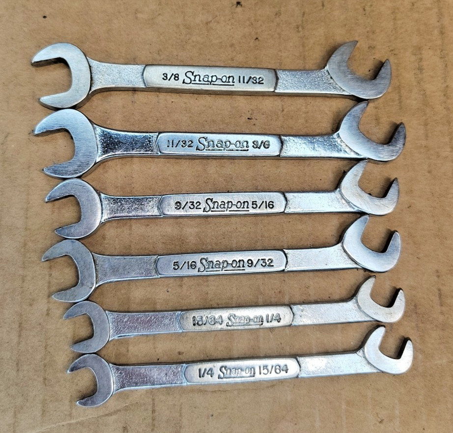 7pc Snap-On Tools Angled Wrench, Ignition, Distributor SET 13/64-3/8
