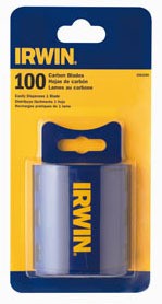 Irwin 2083200 Traditional Carbon Utility Blades With Dispenser, 100 Pack