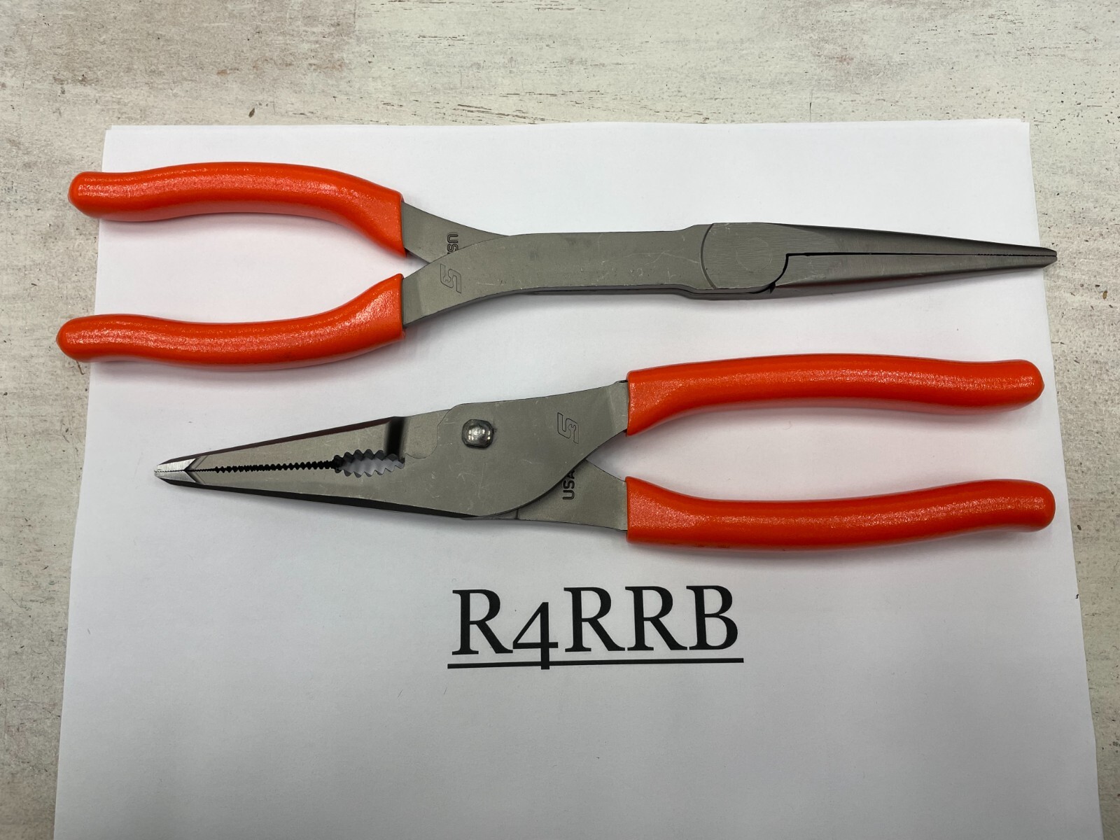 Snap-on Tools NEW 2pc ORANGE Soft Grip Needle Nose Plier Lot Set 911ACF LN47ACF