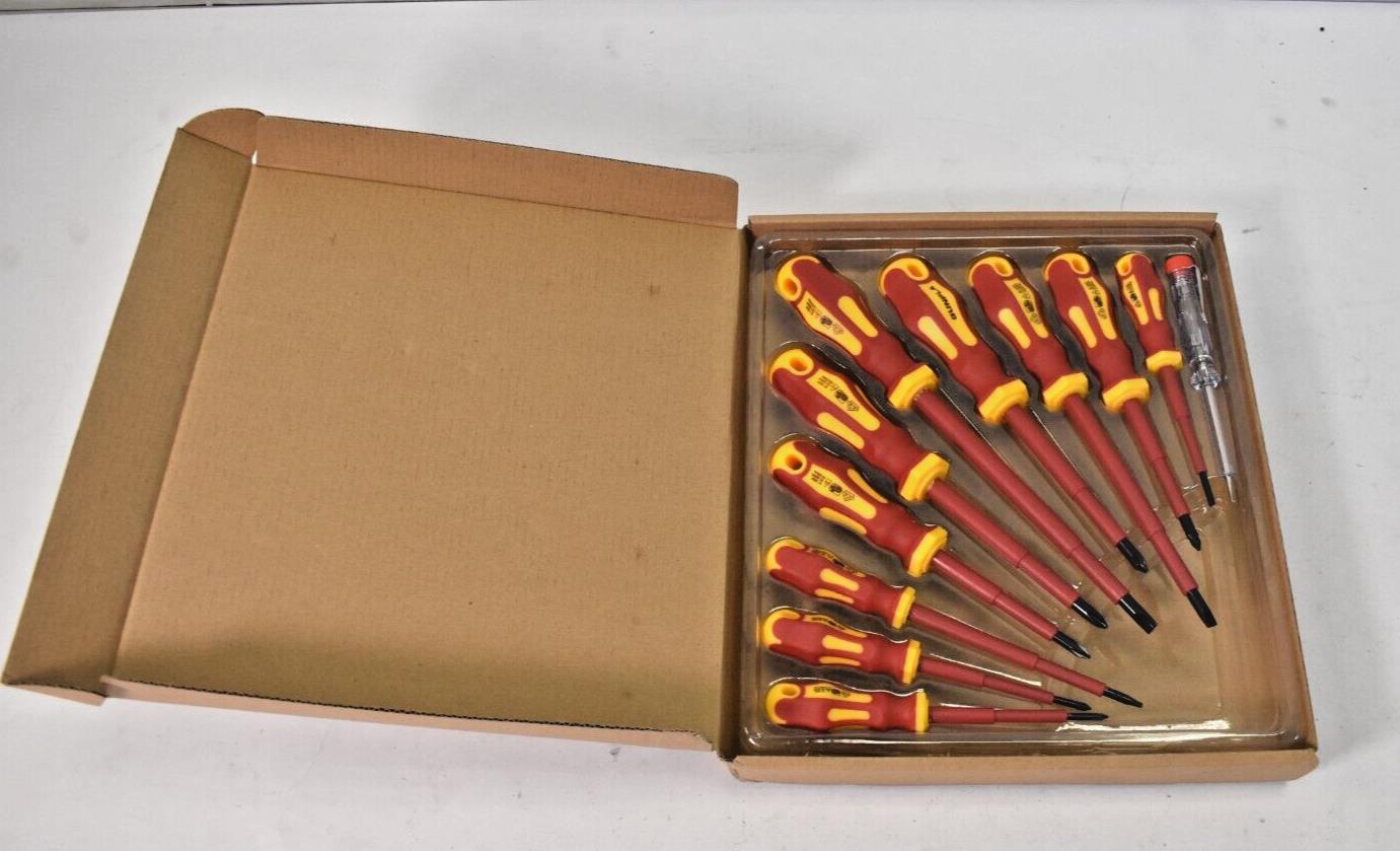 Gunpla 11 Piece Screwdriver Set 1000V w Magnetic Tip Soft Grip Slotted Phillips