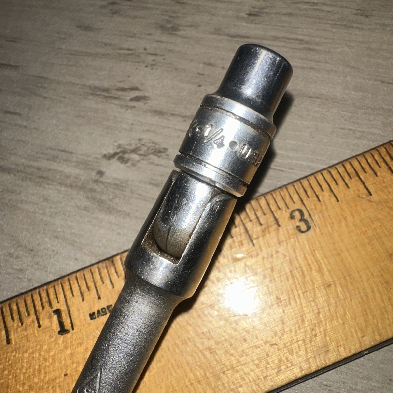 Vintage S-K SK Tools Flex Head Breaker Bar 40953 1/4” Diamond Logo & 1/4” Socket