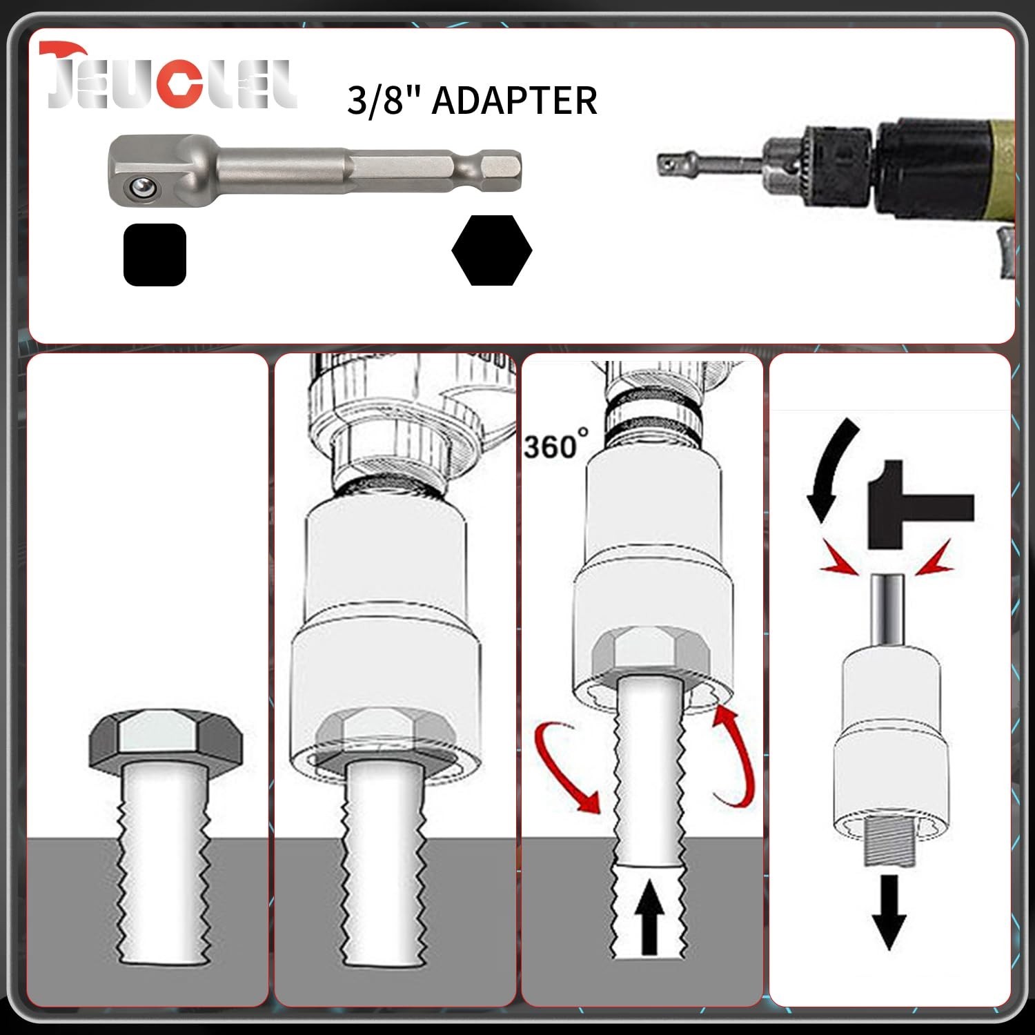 7PCS Spiral Deep Extractor Set – Spark Plug, Broken Bolt & Stud Remover Tool