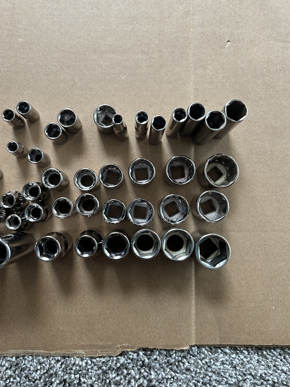 CRAFTSMAN USA VINTAGE LASER ETCHED SAE SOCKET LOT 6+12 POINT SOCKETS 40+ PIECES