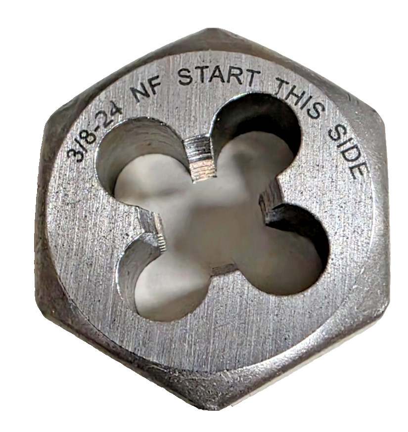 3/8-24 NF X 1″ Hex Die Irwin Hanson 6536 Rethreading Carbon Steel USA RH
