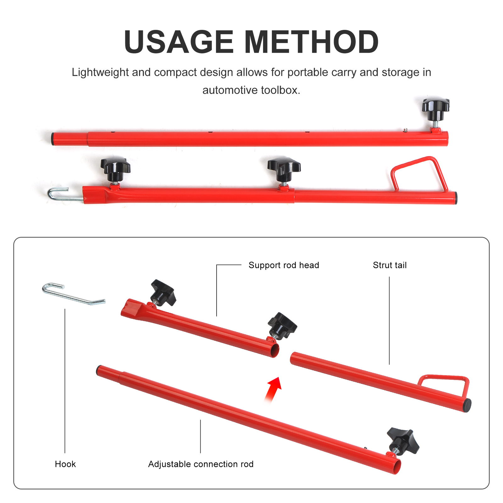 Adjustable Length Automotive Car Hatch Jammer Auto Body Repair Tool Universal