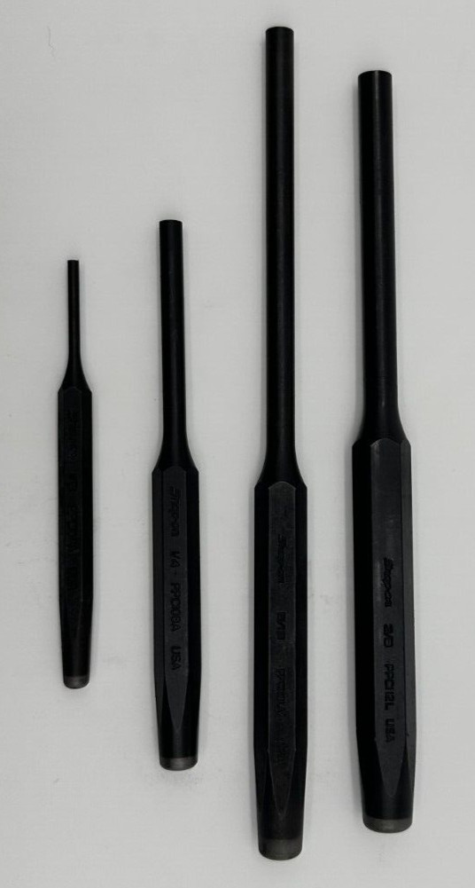 Snap-On Pin Punch Set – PPC104A PPC108A PPC110LA PPC112L – 1/8″ 1/4″ 5/16″ 3/8″