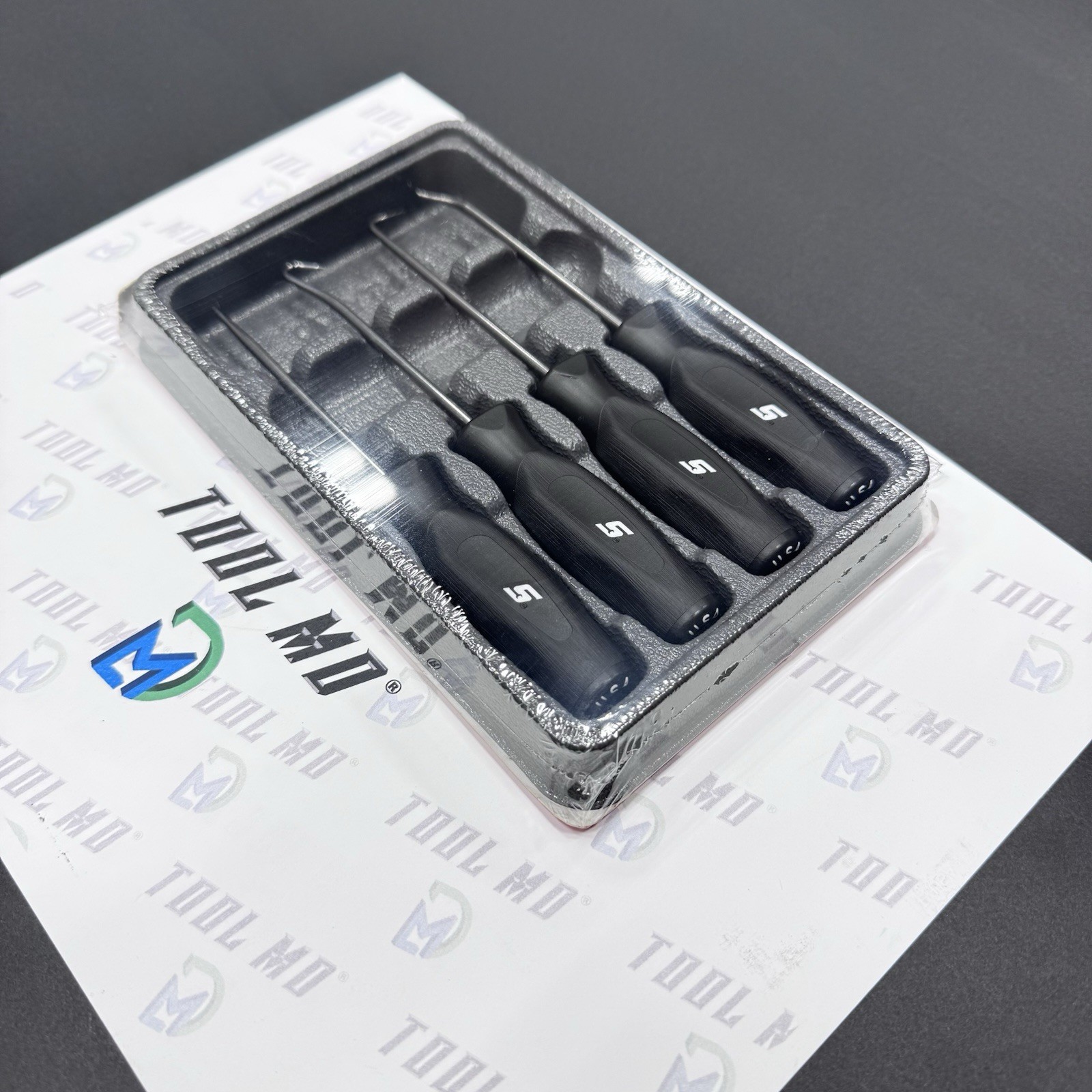 Snap-on Tools USA NEW 4pc BLACK Soft Grip Mini Awl Hook Pick Set SGASA204CB