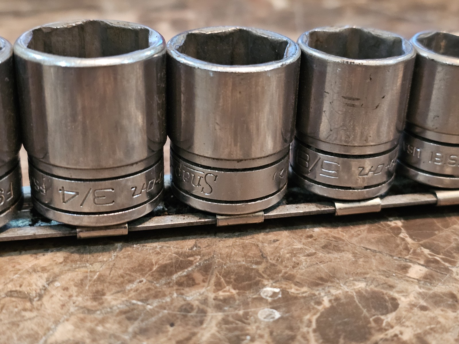 Snap-On 3/8″ Drive SAE Shallow Socket Set 12pc 1/4″ – 1″ USA Chrome FS series