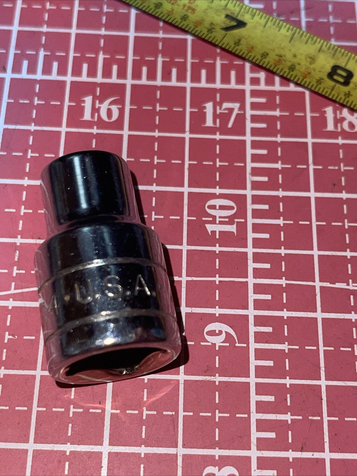 NOS S-K USA 40214 7/16 in SAE 1/2” Drive 12 Point socket Vintage SK 7/16” 1/2