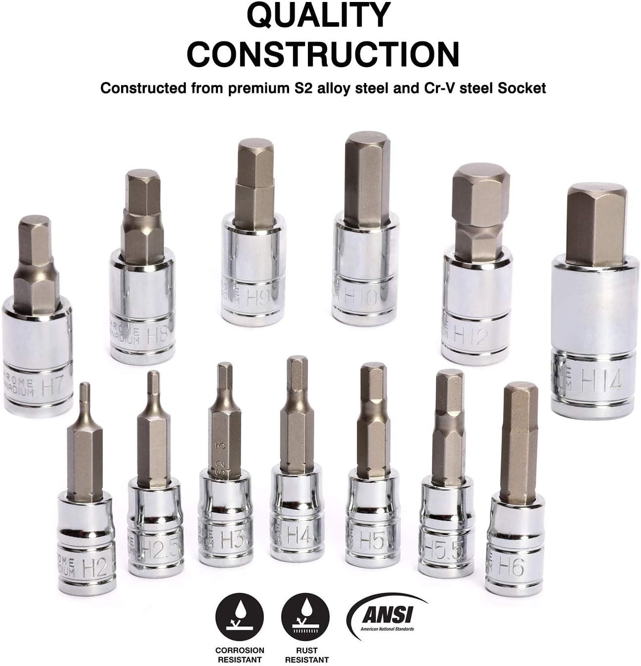 Comprehensive 13-Piece S2 Steel Hex Socket Set for Superior Torque Performance