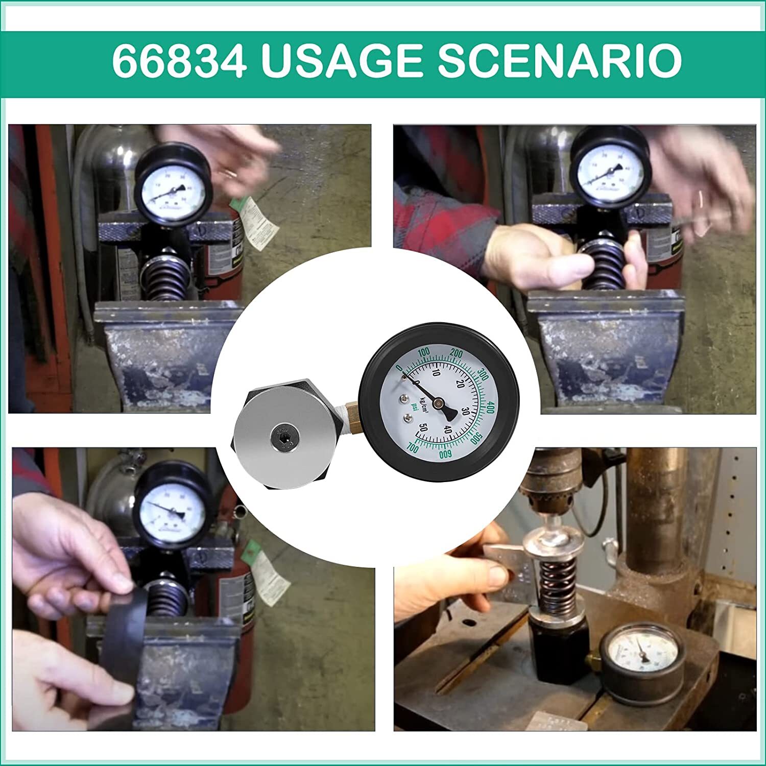 66834 Universal Mini Valve Spring Tester 0-700lbs 0-50 KG/CM2