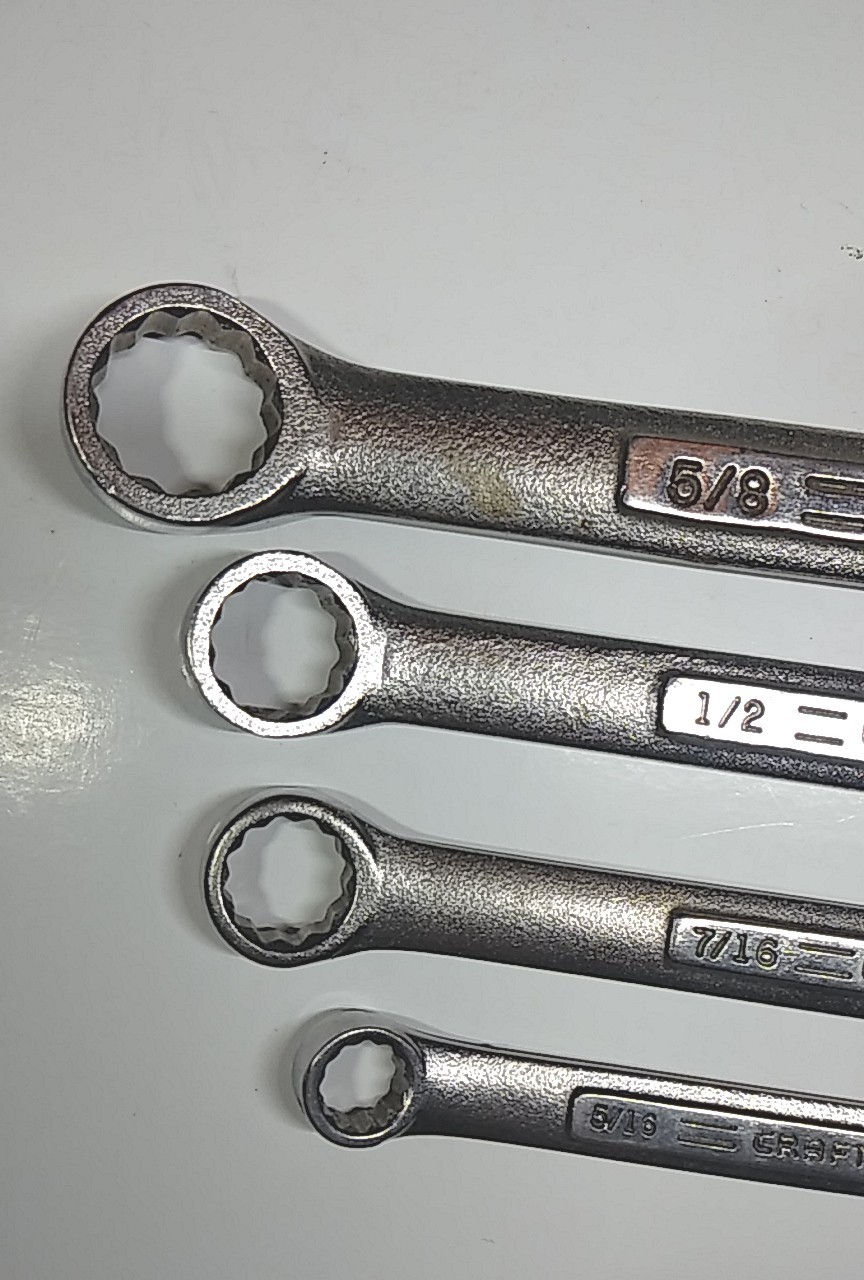 CRAFTSMAN -VA- Series 4pc SAE 12 Pnt Combination Wrench Set Made In USA