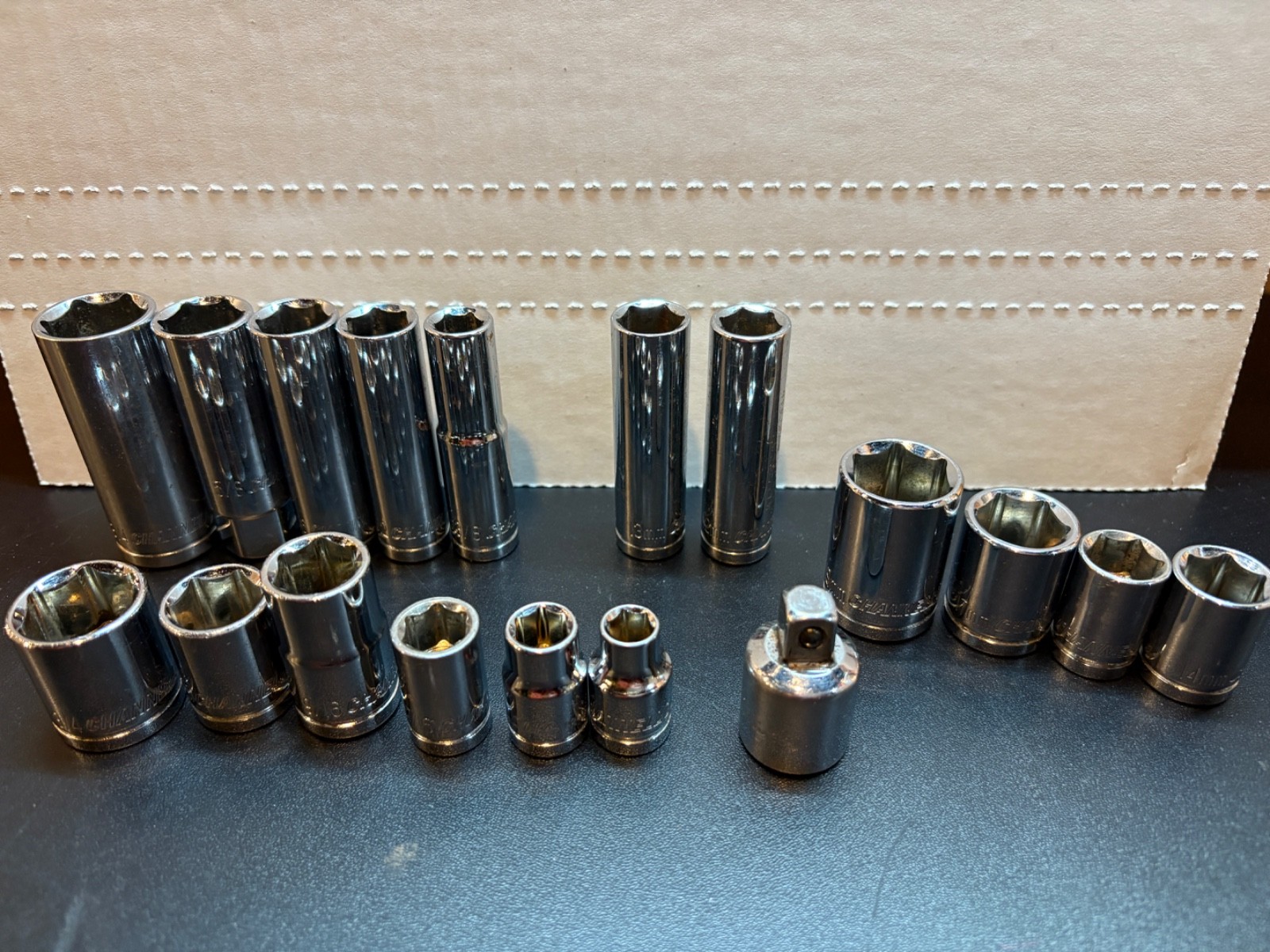 Channellock Socket Lot of 18 SAE & Metric 3/8″ and 1/2″ Drive Deep Shallow USA