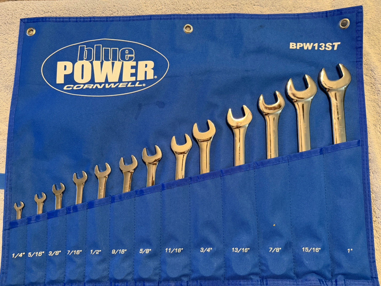 Cornwell Blue Power BPW13ST 13-piece SAE combination wrench set
