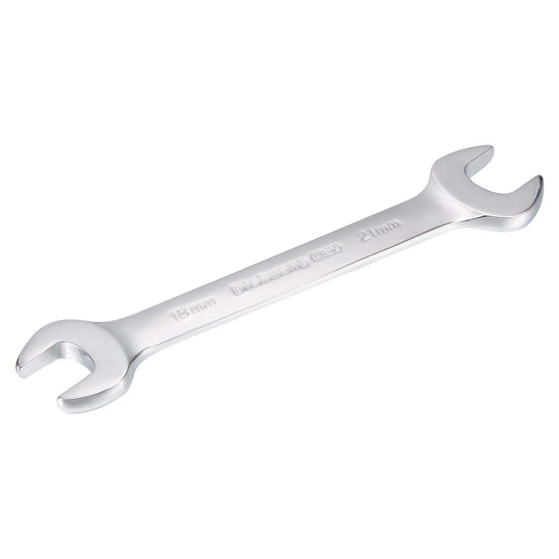 Metric Double Open End Wrench Polished Finish Cr-V 18mm x 21mm