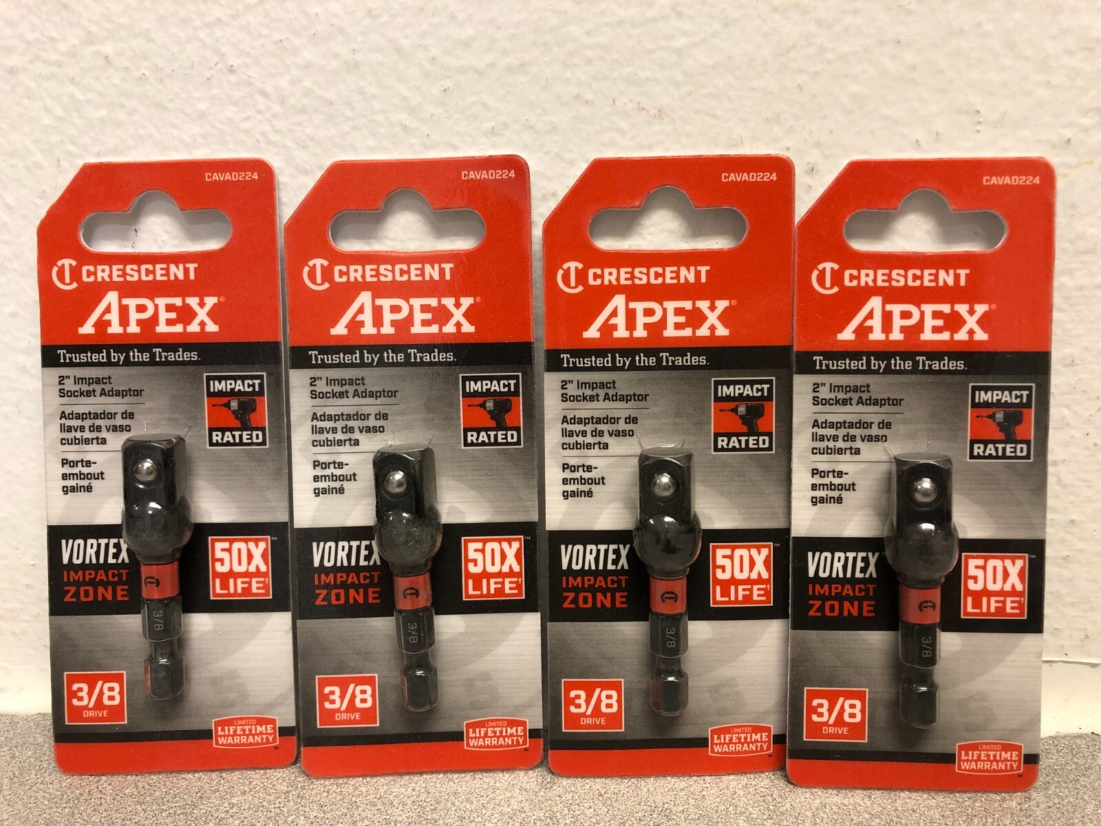 Crescent CAVAD224 VORTEX Impact 3/8″ Drive Socket Adapter 4 Pack