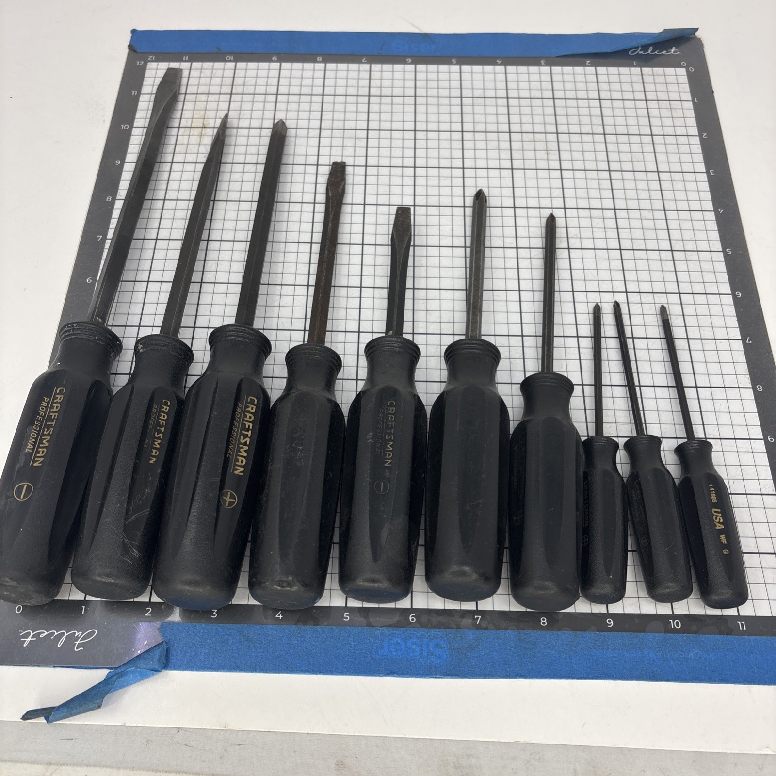 Craftsman Industrial/Professional 10pc Screwdriver lot Flat & Phillips READ