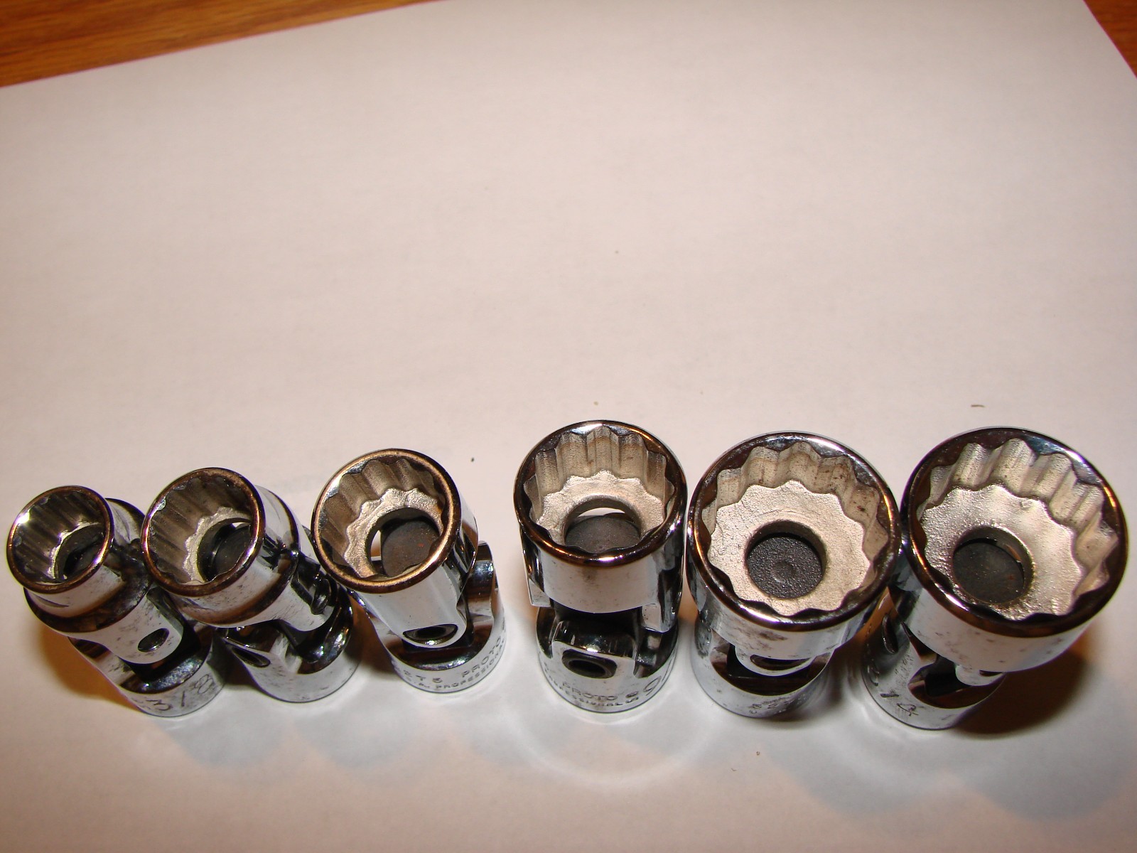 Proto 6 Piece 3/8″ Drive Universal Joint Socket Set -12 Point- 3/8 to 3/4″