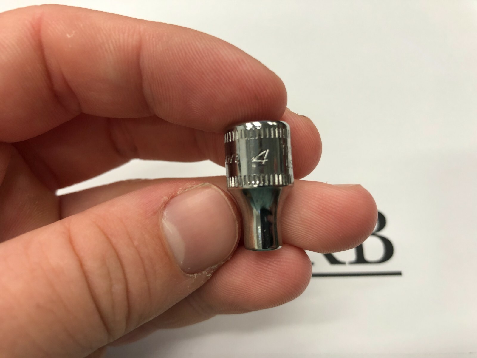 Snap-on Tools USA NEW 1/4″ Drive 4mm METRIC 6pt Shallow Chrome Socket TMM4