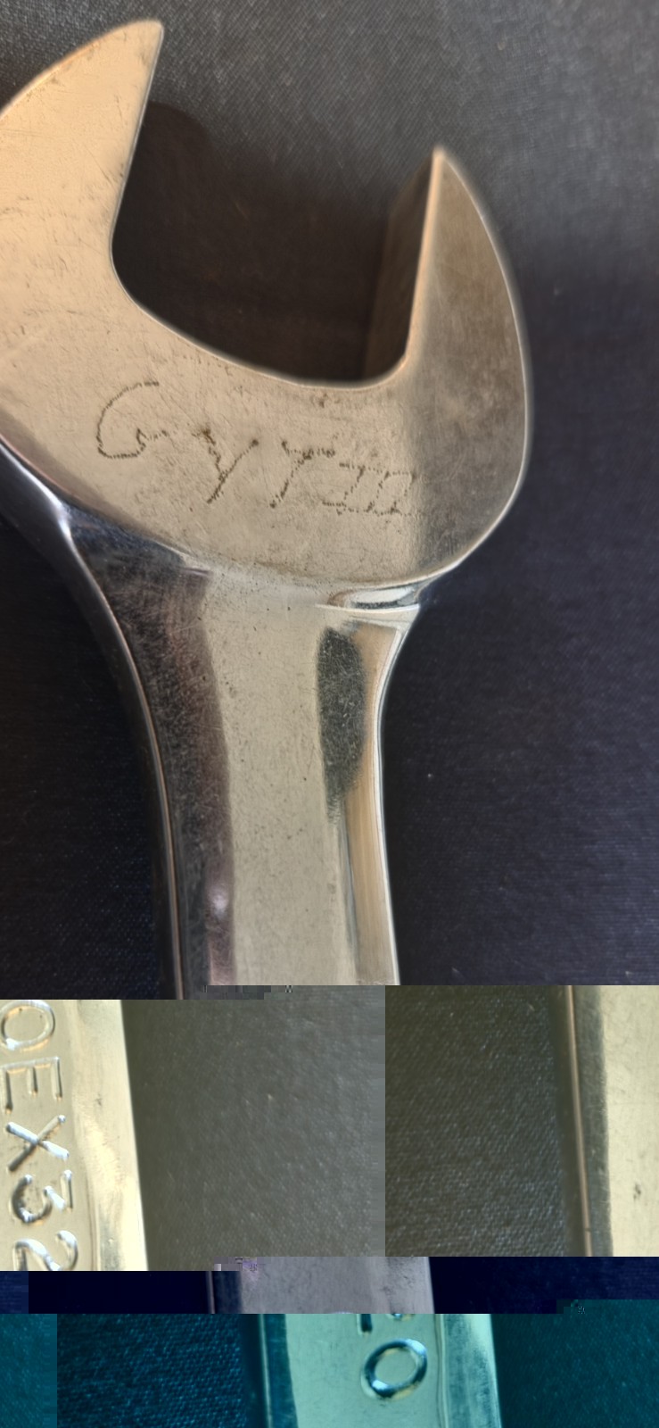 Snap-on Tools 1″ 12pt point Short Combination Wrench OEX320B USA Owner Mark, VTG