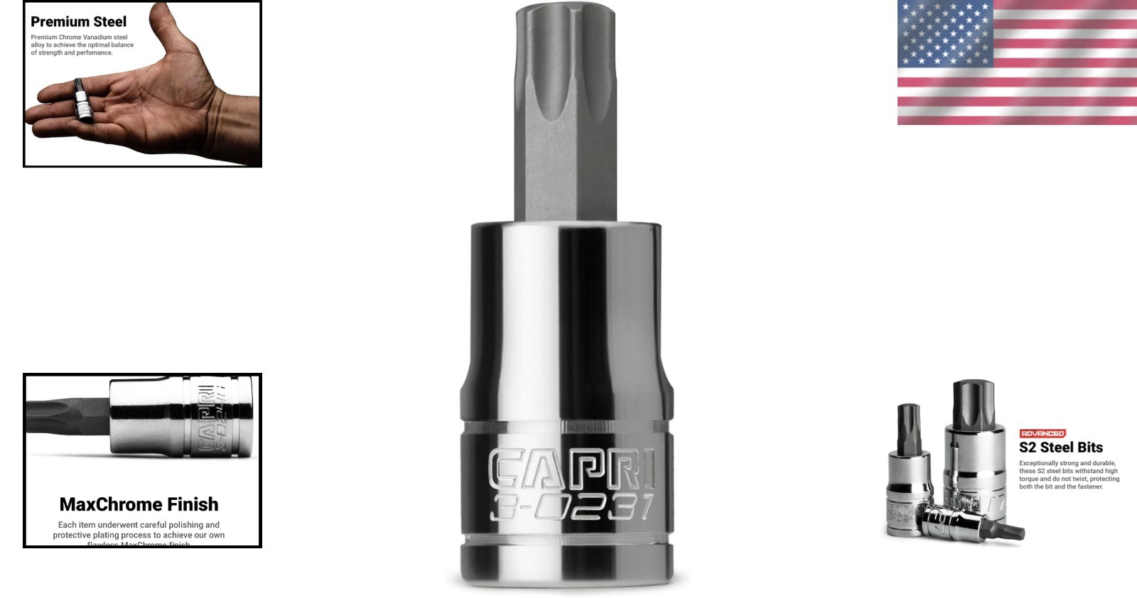 High Torque 3/8-Inch T50 Star Bit Socket – Precision Machined S2 Steel Quality